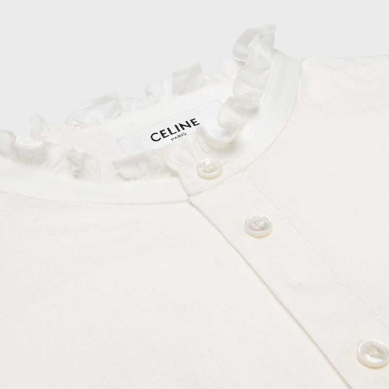 embroidered shirt in linen cotton cloth