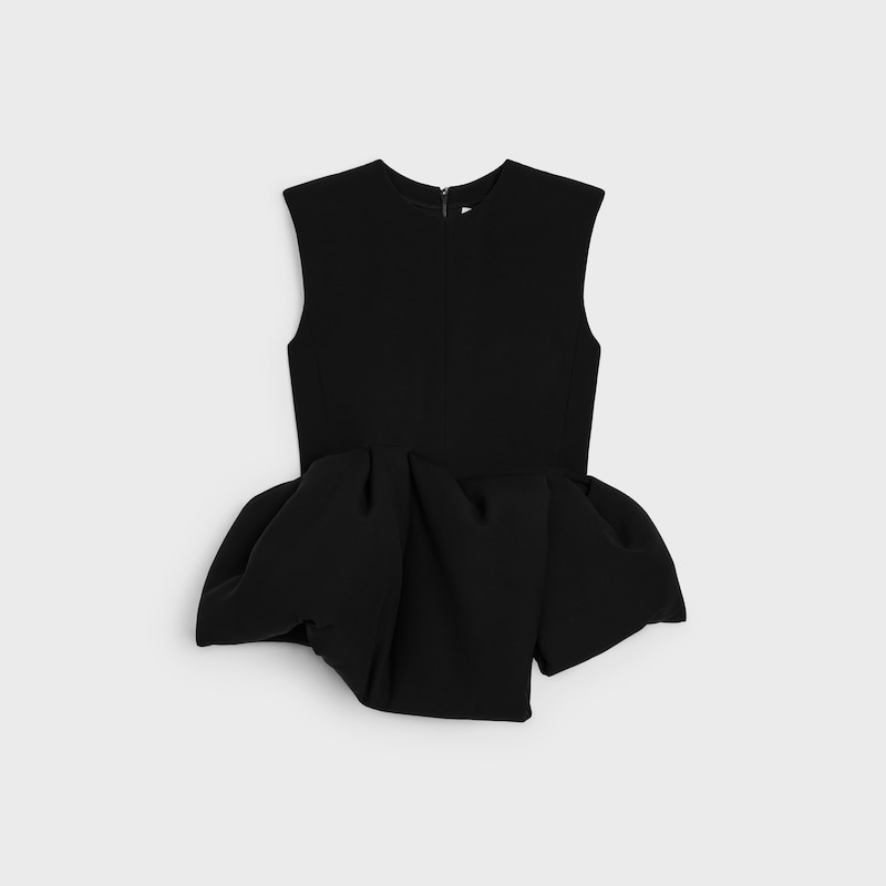 peplum top in wool silk