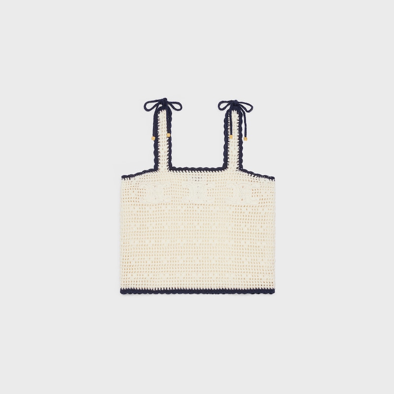 triomphe crop top in crochetted cotton