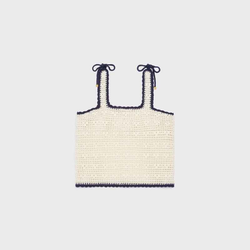 triomphe crop top in crochetted cotton