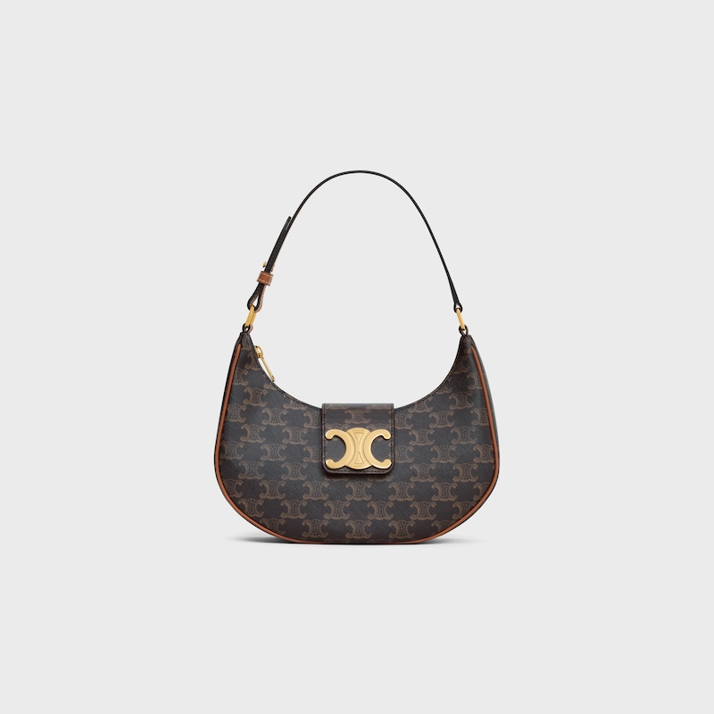 medium ava triomphe bag in triomphe canvas and calfskin