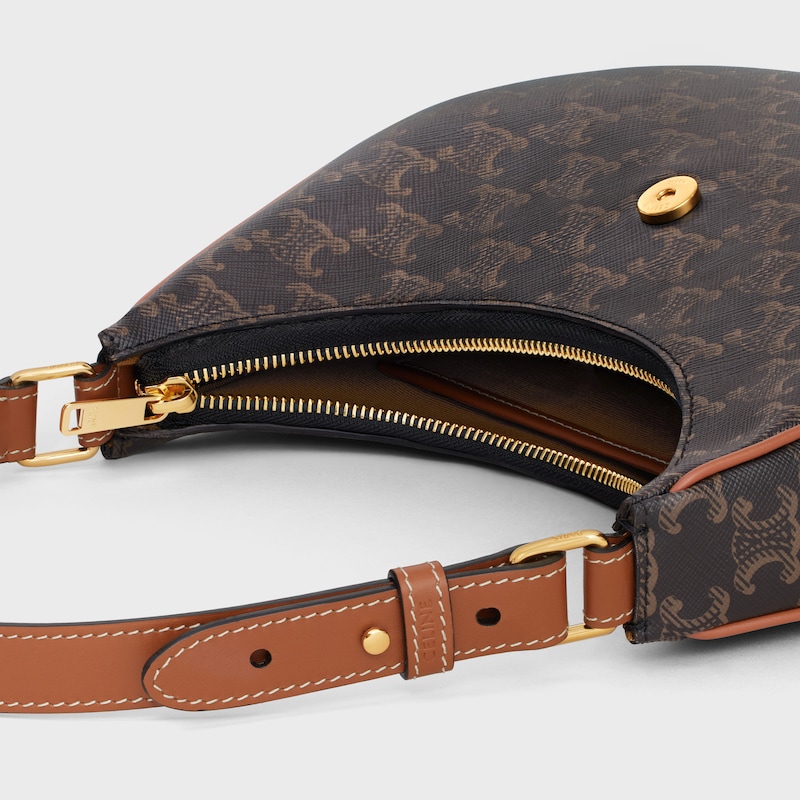 medium ava triomphe bag in triomphe canvas and calfskin