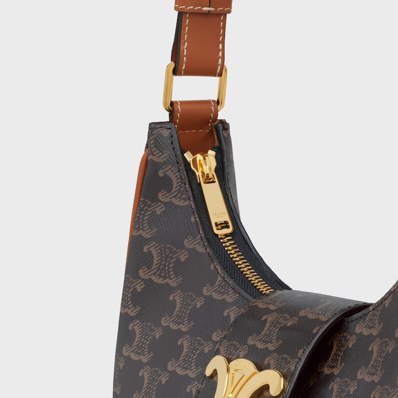 medium ava triomphe bag in triomphe canvas and calfskin