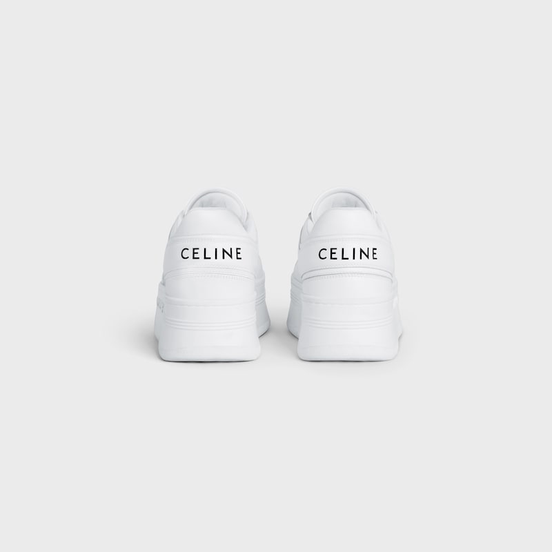 block sneakers with wedge outsole in calfskin