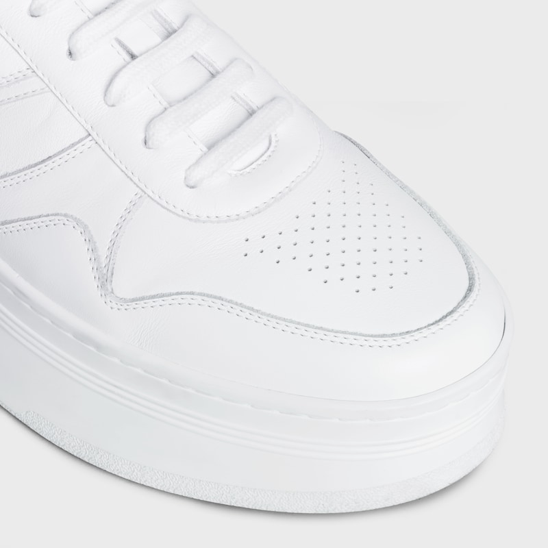 block sneakers with wedge outsole in calfskin