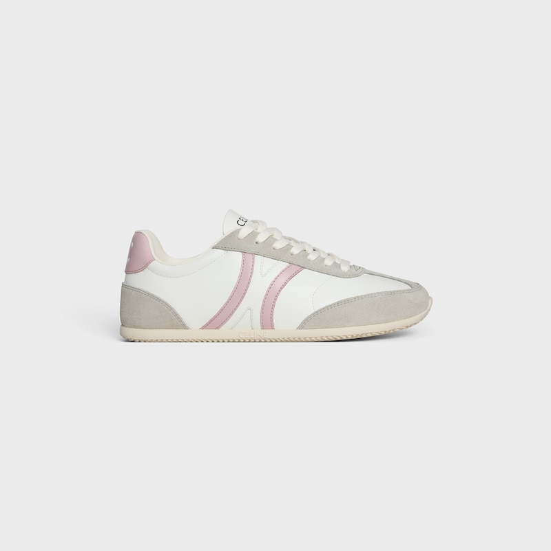 celine jogger low lace-up sneaker in calfskin amp suede calfskin