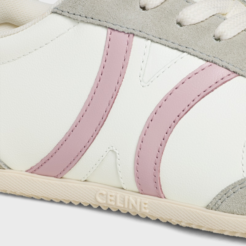 celine jogger low lace-up sneaker in calfskin amp suede calfskin