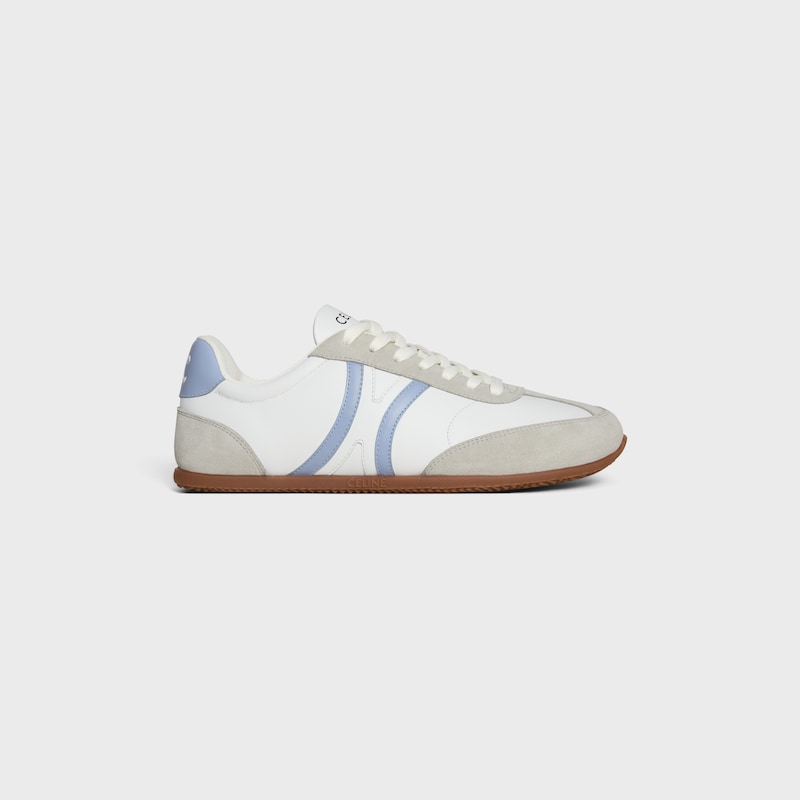 celine jogger - low lace-up sneaker in calfskin and suede calfskin