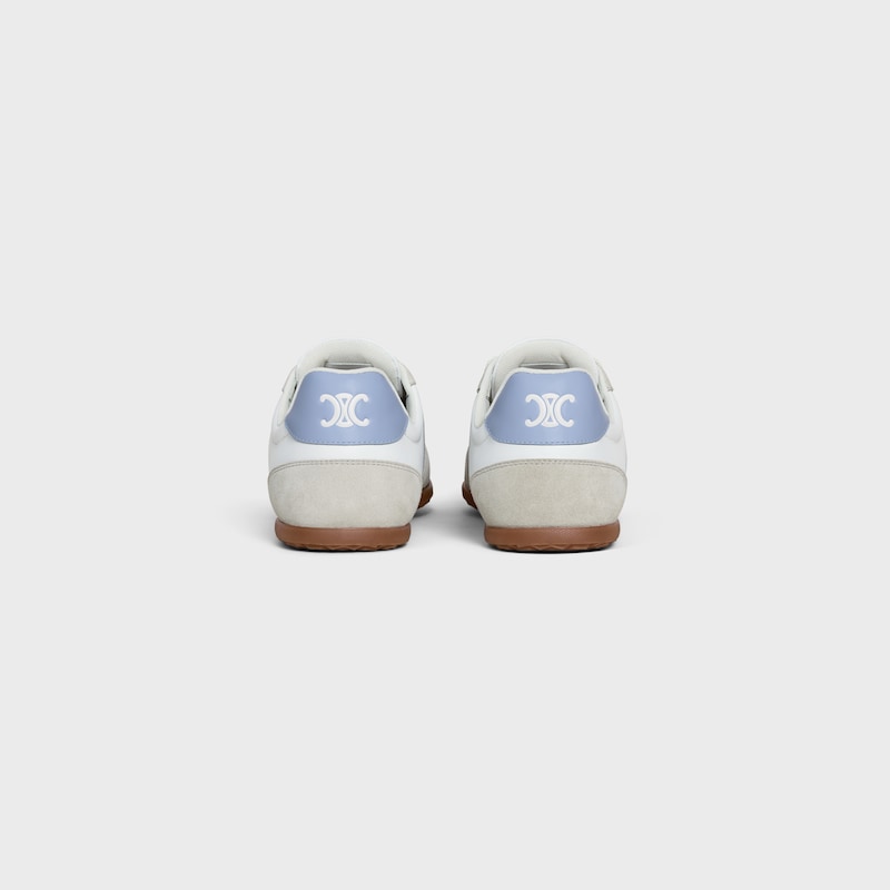 celine jogger - low lace-up sneaker in calfskin and suede calfskin