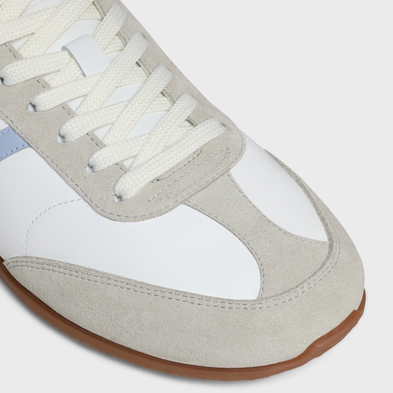 celine jogger - low lace-up sneaker in calfskin and suede calfskin
