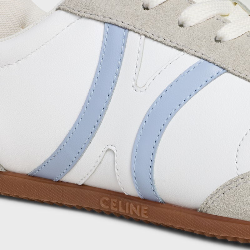 celine jogger - low lace-up sneaker in calfskin and suede calfskin