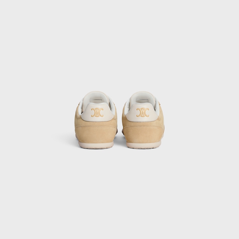 celine jogger - low lace-up sneaker in suede calfskin and calfskin
