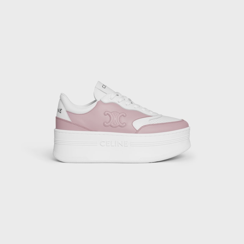 block sneaker with triomphe in calfskin