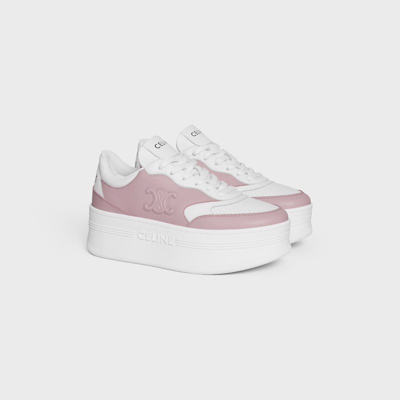 block sneaker with triomphe in calfskin