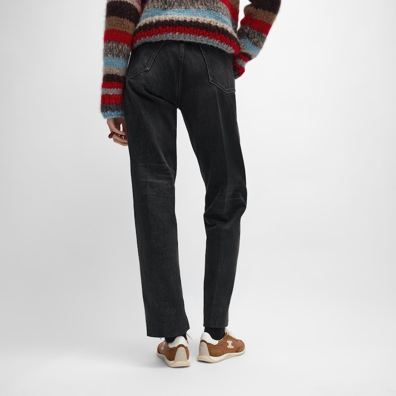 celine racer - low top sneaker with triomphe in nylon suede calfskin and calfskin