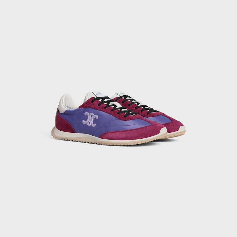 celine racer - low top sneaker in nylon suede calfskin and calfskin