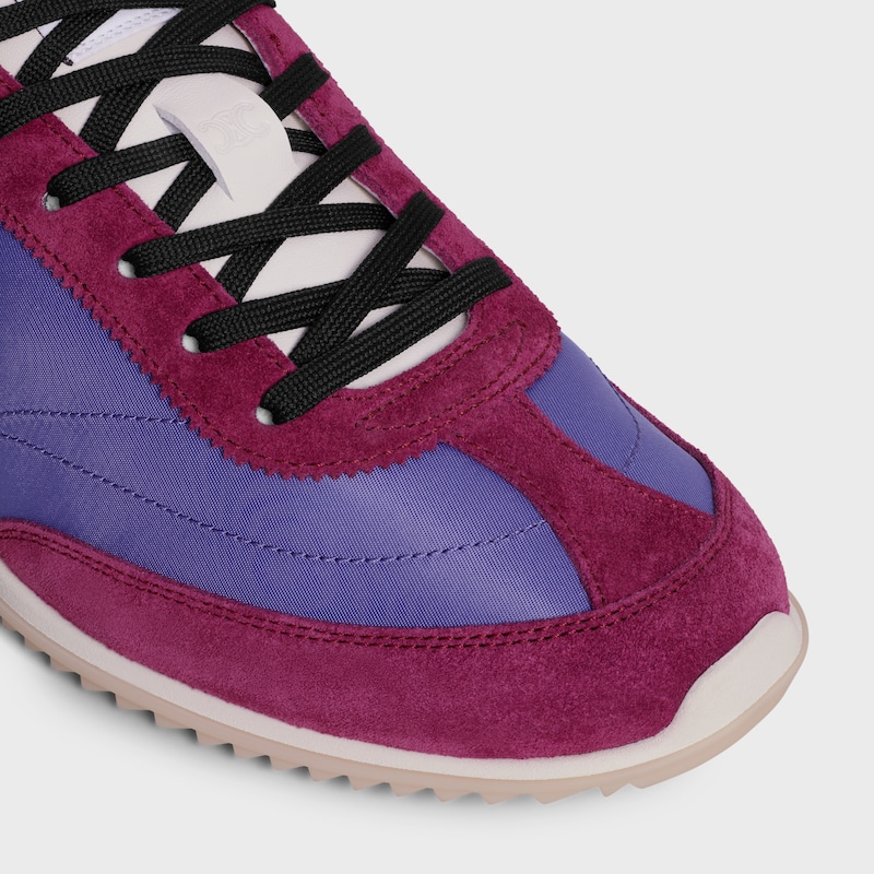 celine racer - low top sneaker in nylon suede calfskin and calfskin