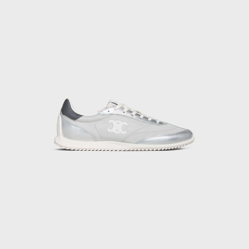 celine racer - low top sneaker with triomphe in nylon laminated calfskin and calfskin