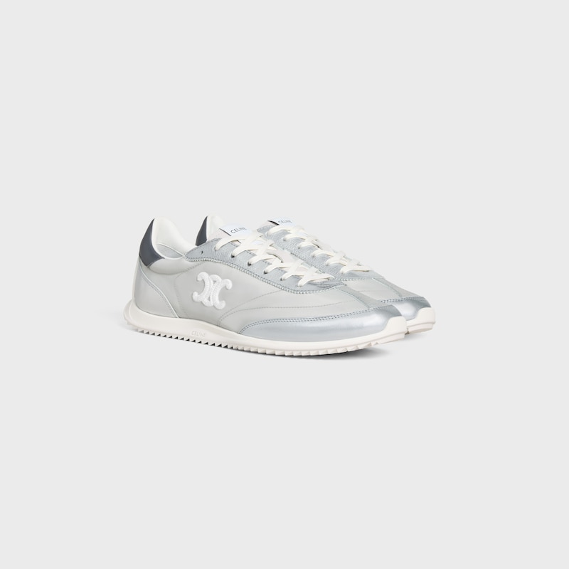 celine racer - low top sneaker with triomphe in nylon laminated calfskin and calfskin
