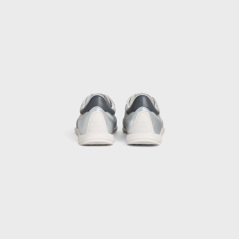 celine racer - low top sneaker with triomphe in nylon laminated calfskin and calfskin