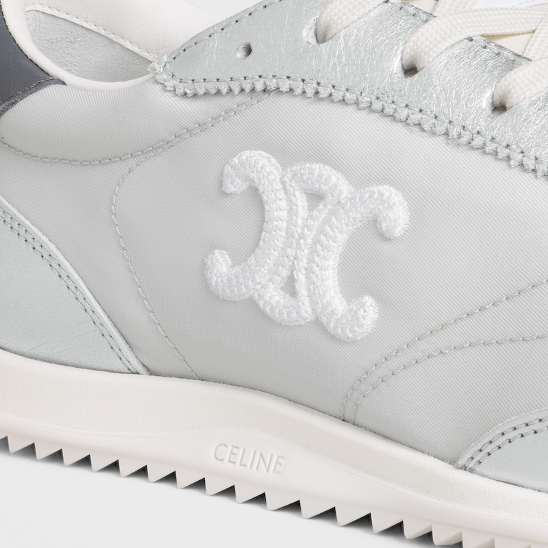 celine racer - low top sneaker with triomphe in nylon laminated calfskin and calfskin