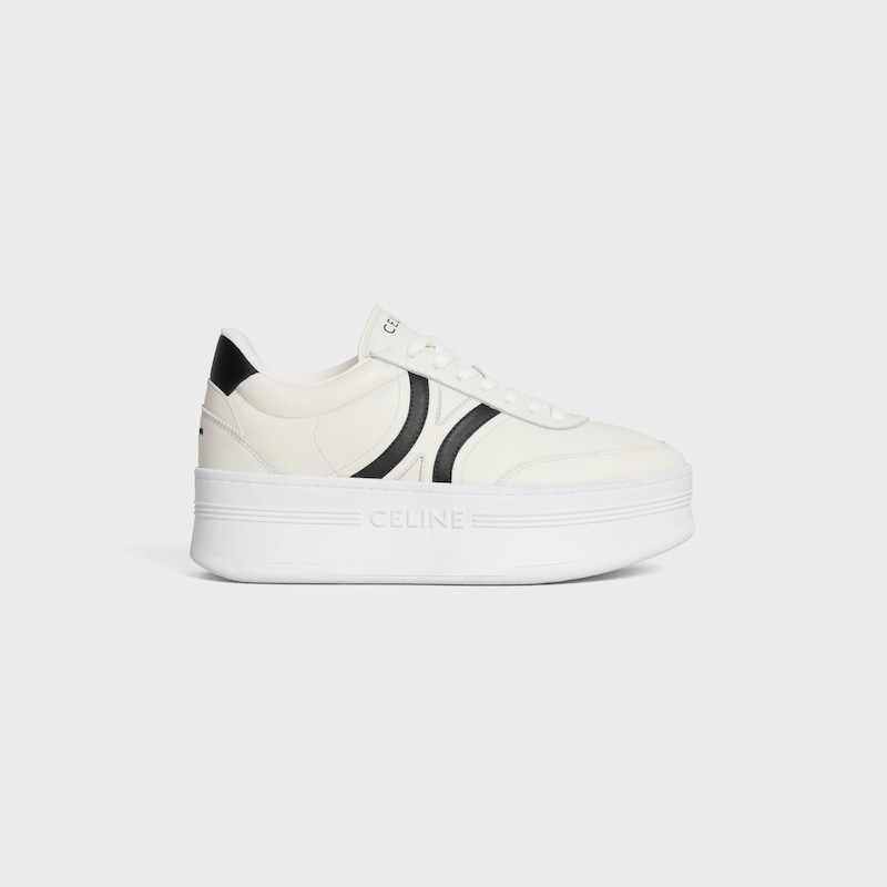 celine - block sneakers with back triomphe and wedge outsole in calfskin