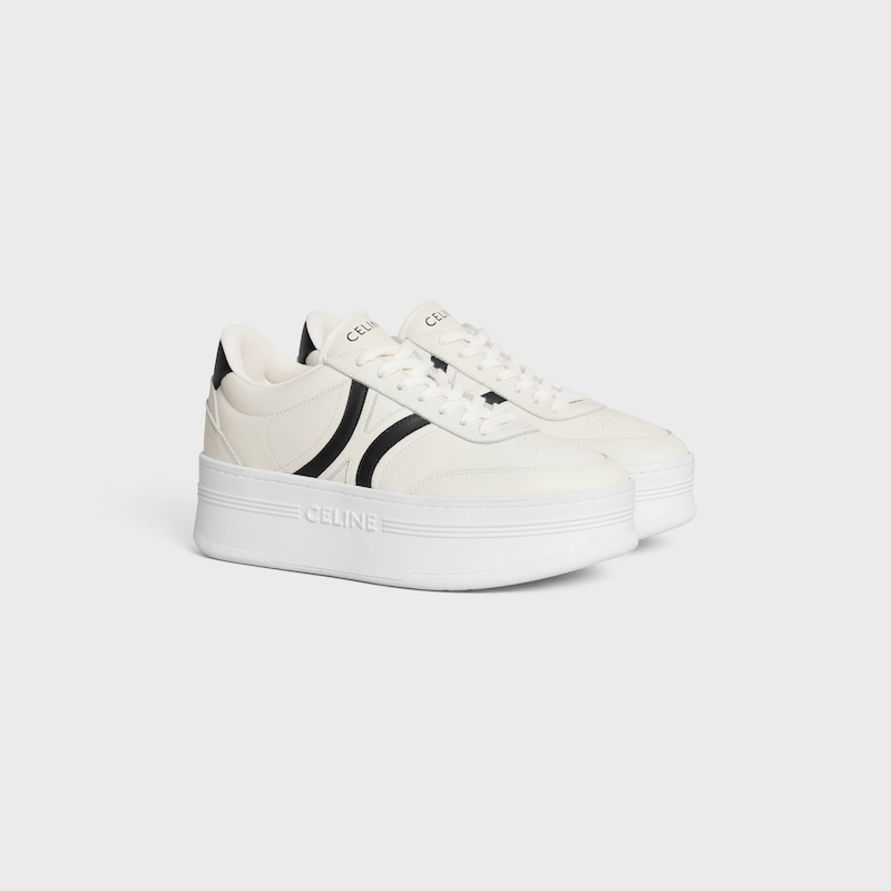 celine - block sneakers with back triomphe and wedge outsole in calfskin