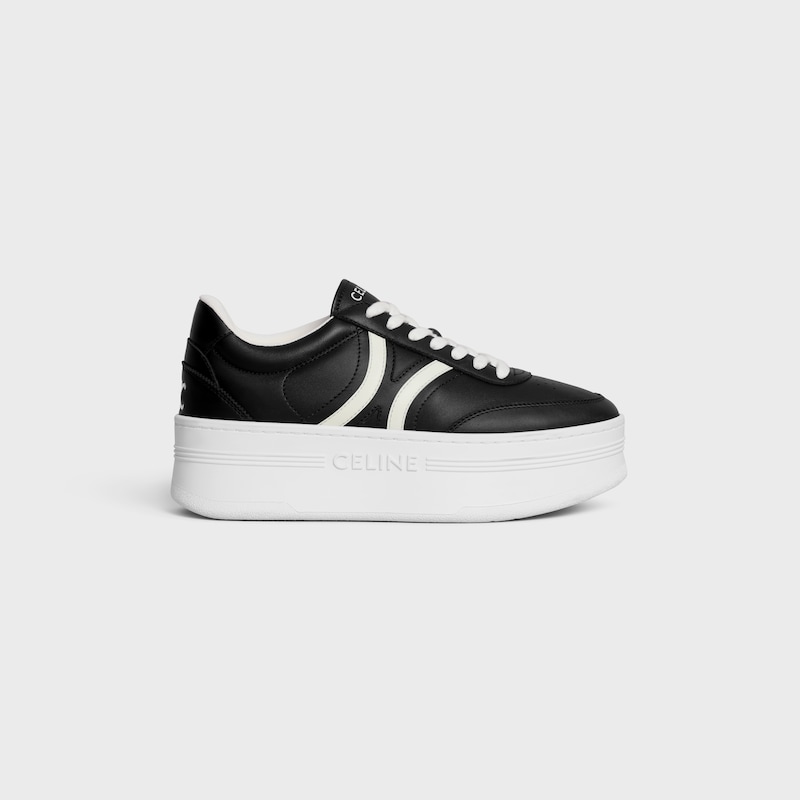 celine - block sneakers with back triomphe and wedge outsole in calfskin