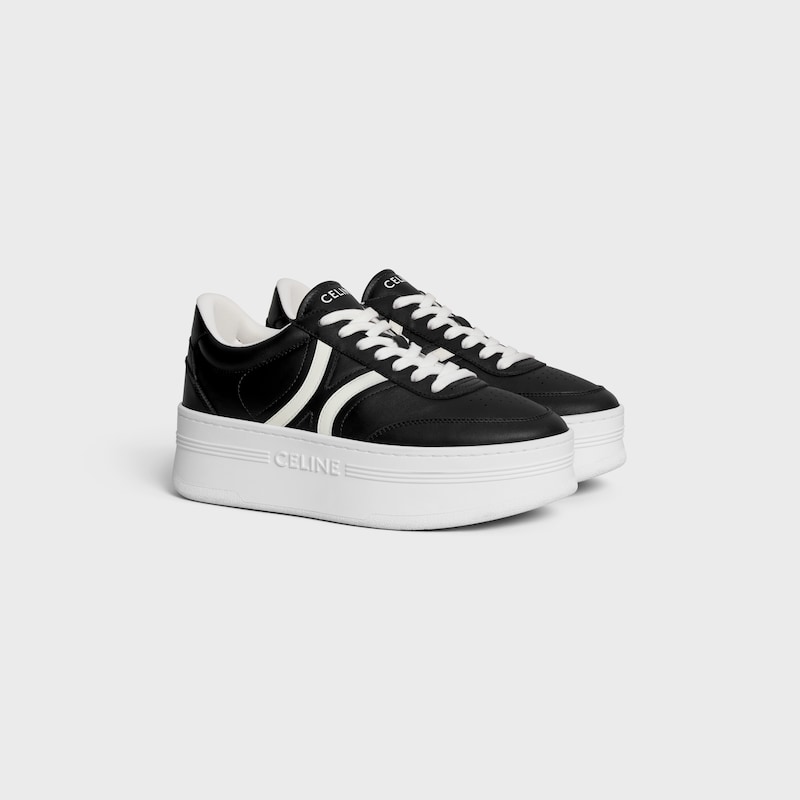 celine - block sneakers with back triomphe and wedge outsole in calfskin