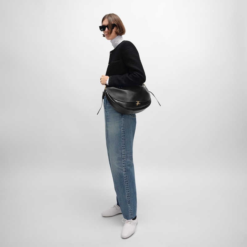 halfmoon soft triomphe bag in supple shiny lambskin