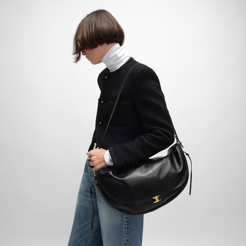 halfmoon soft triomphe bag in supple shiny lambskin