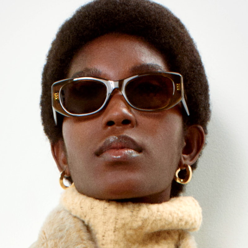 rectangular s329 sunglasses in acetate