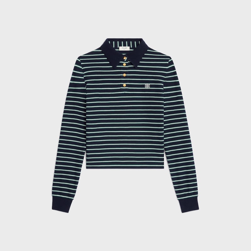 triomphe polo in striped jersey