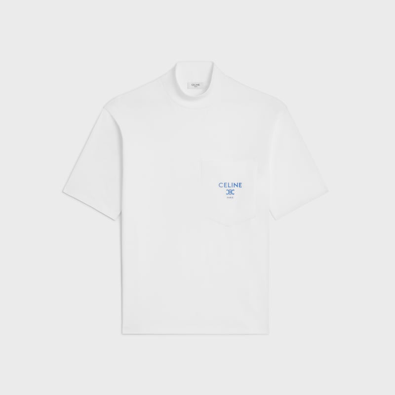 mock neck t-shirt in cotton jersey