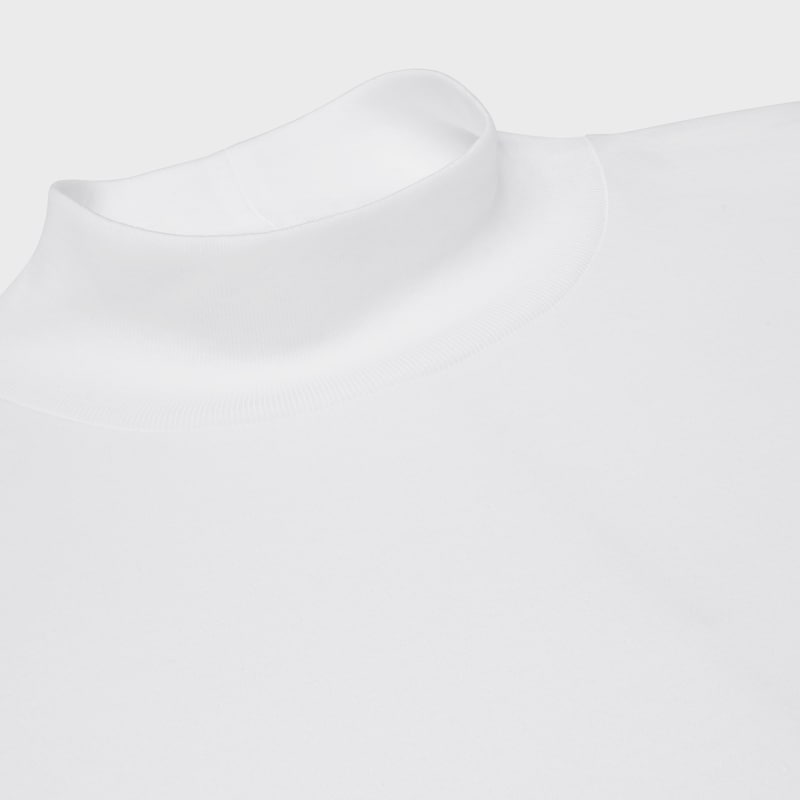 mock neck t-shirt in cotton jersey