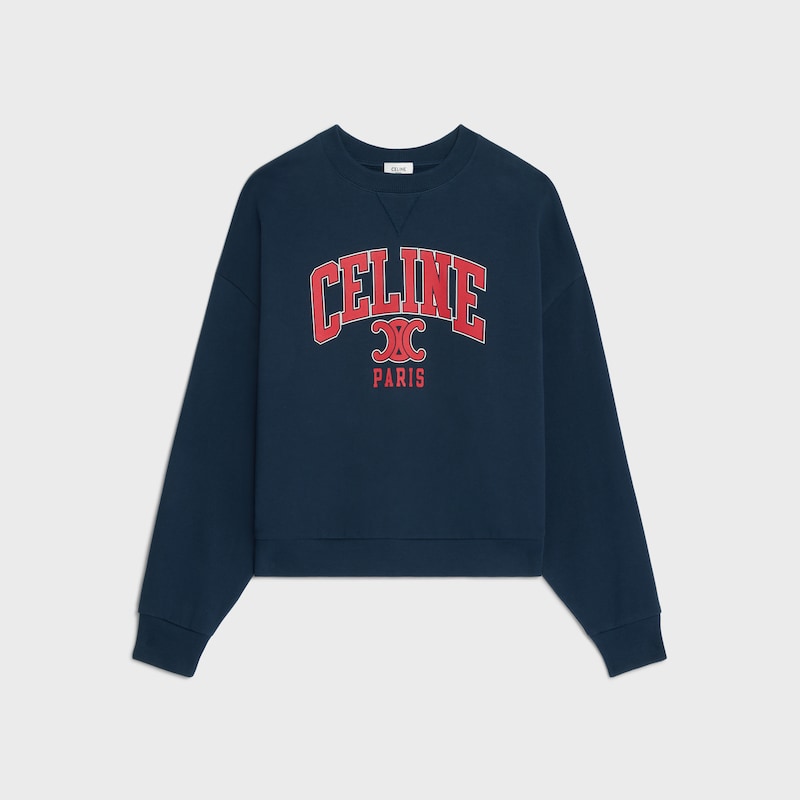 oversized celine sweatshirt in cotton fleece