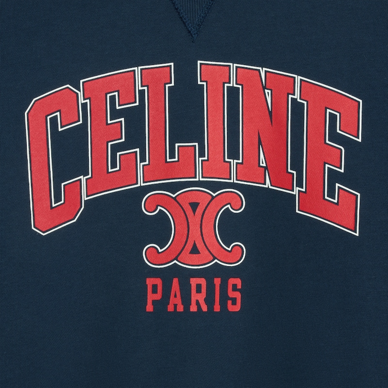 oversized celine sweatshirt in cotton fleece