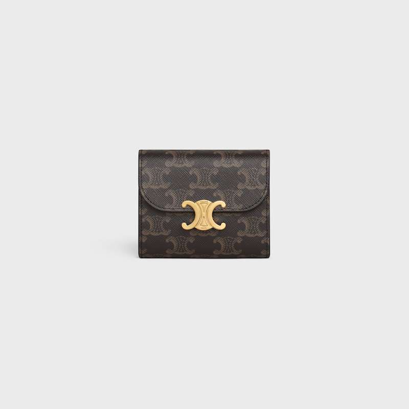 small flap wallet triomphe in triomphe canvas