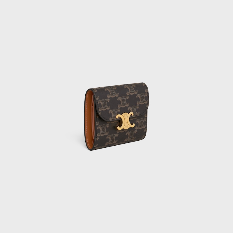 small flap wallet triomphe in triomphe canvas