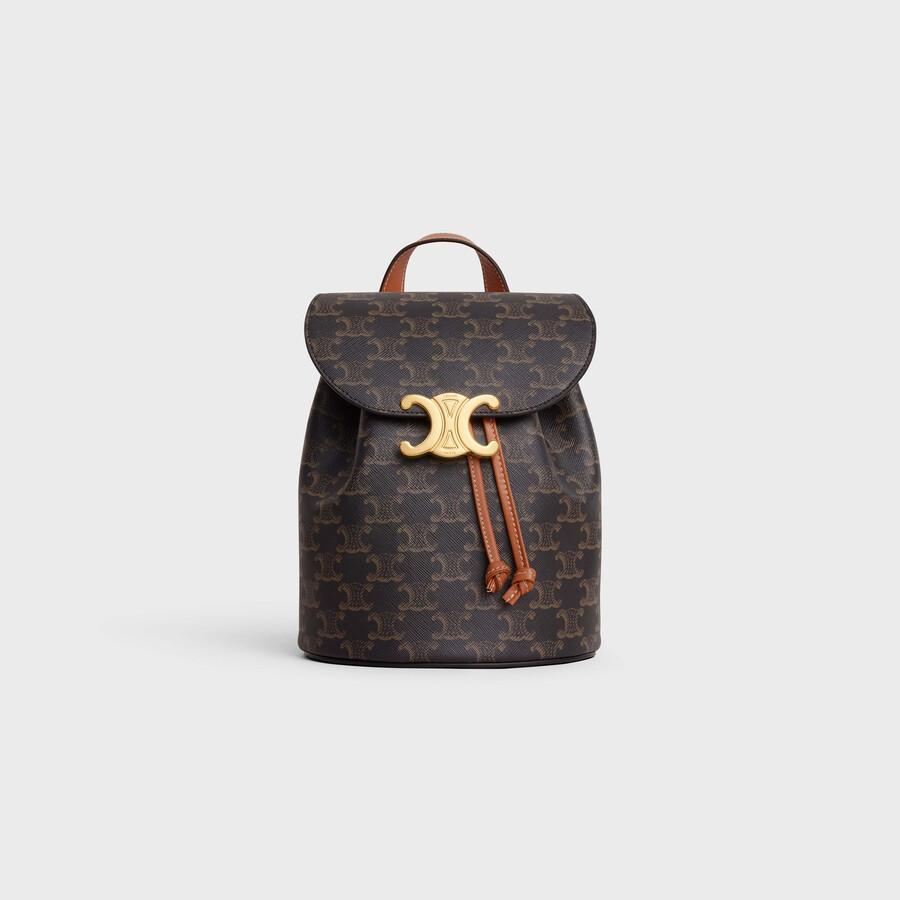 backpack celine bonnie in triomphe canvas and calfskin