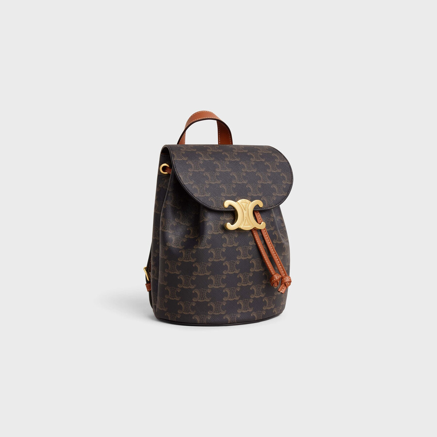backpack celine bonnie in triomphe canvas and calfskin