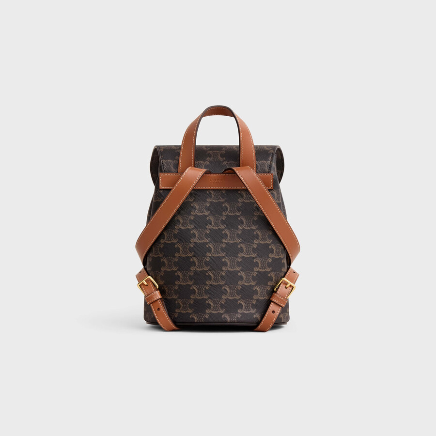 backpack celine bonnie in triomphe canvas and calfskin