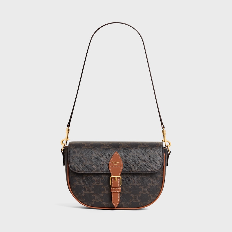 folco shoulder bag in triomphe canvas and calfskin