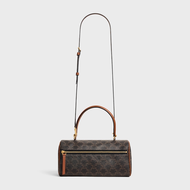 cylinder bag in triomphe canvas and calfskin