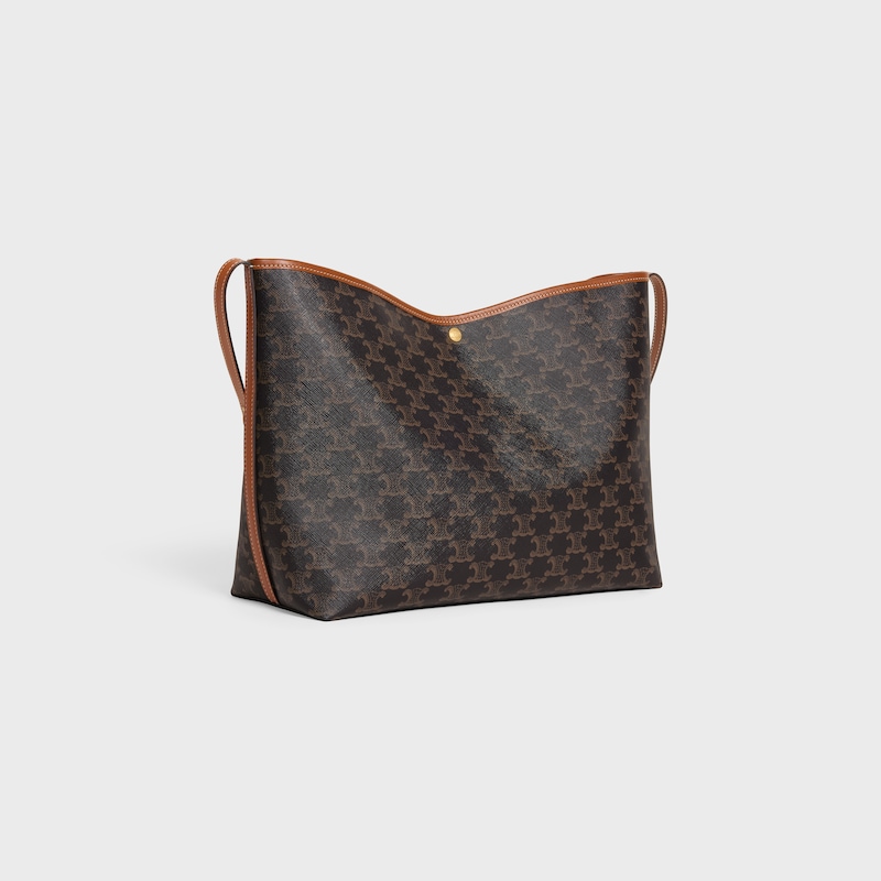 soft shopper bag in triomphe canvas and calfskin