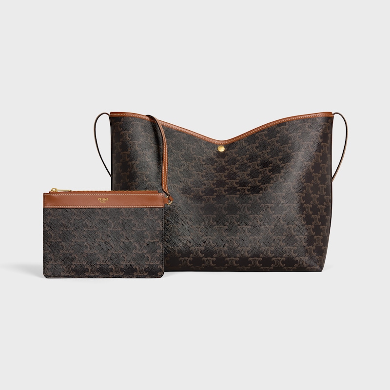 soft shopper bag in triomphe canvas and calfskin