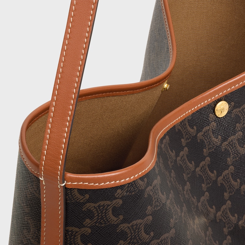 soft shopper bag in triomphe canvas and calfskin