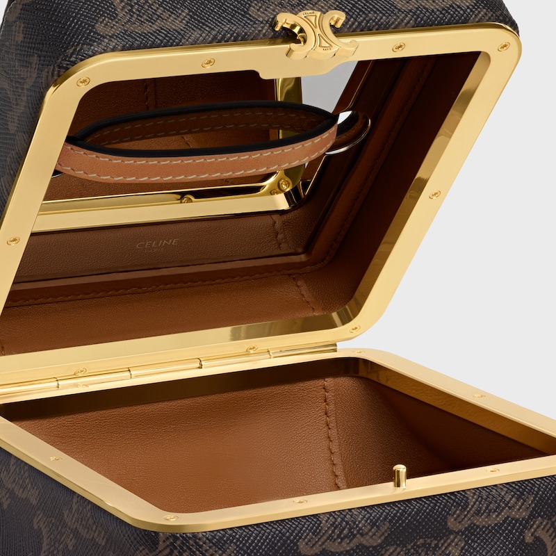 small triomphe frame in triomphe canvas and natural calfskin