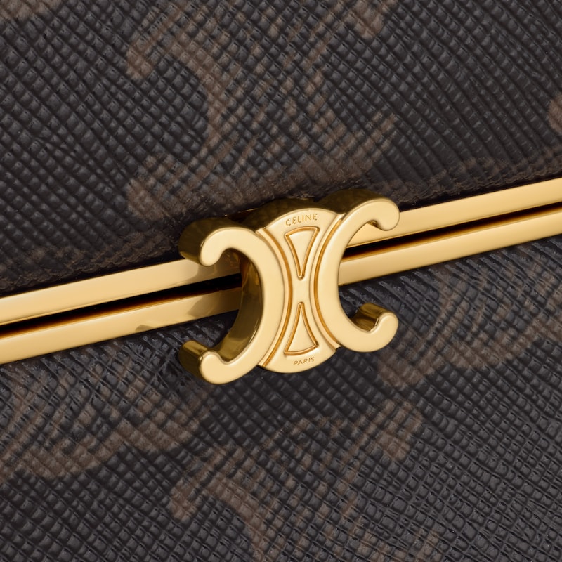 small triomphe frame in triomphe canvas and natural calfskin