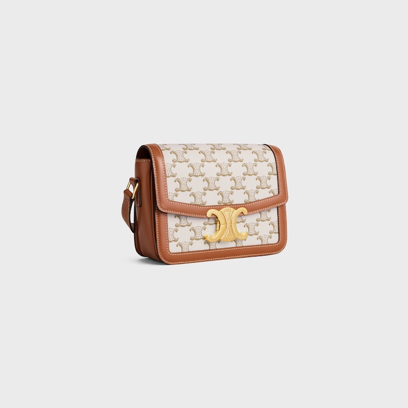 teen triomphe bag in triomphe canvas and calfskin
